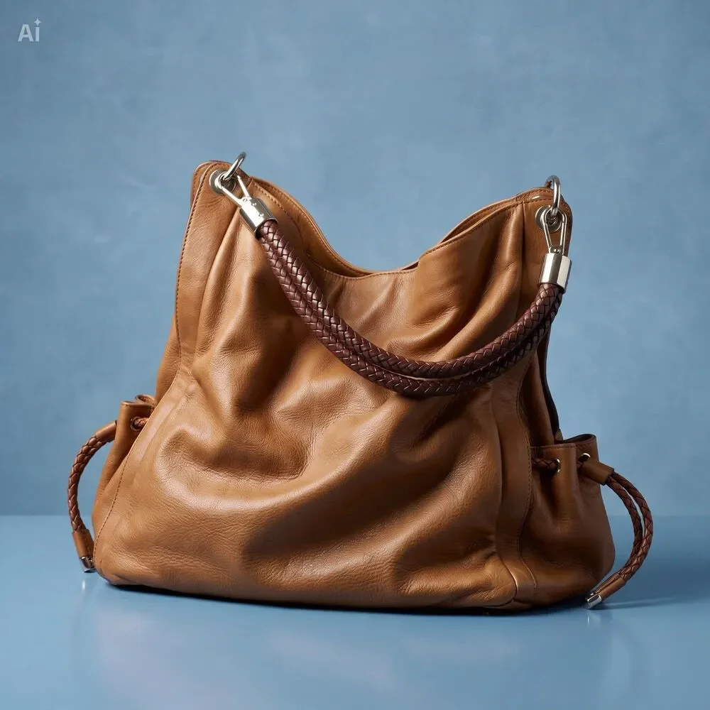 Michael Kors Caramel Leather Skorpios Hobo Style Bag